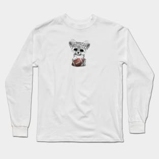 Snow Leopard Cub Playing With Football Long Sleeve T-Shirt